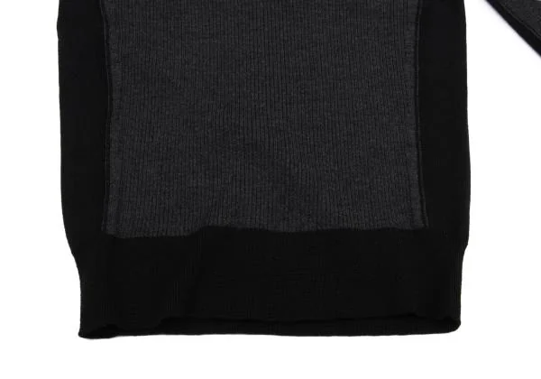 ジュンヤワタナベ コムデギャルソンJUNYA WATANABE COMME des GARCONS 切替ウールモックネックニットセーター 黒チャコールM位 K-159934_007