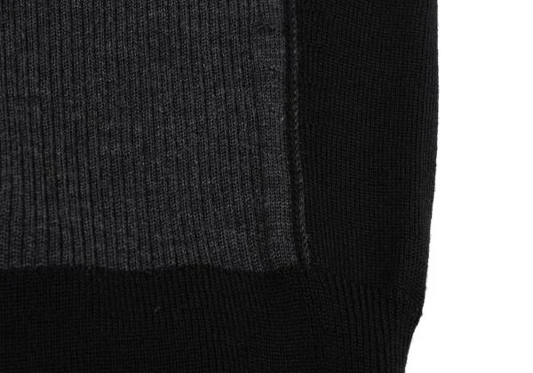 ジュンヤワタナベ コムデギャルソンJUNYA WATANABE COMME des GARCONS 切替ウールモックネックニットセーター 黒チャコールM位 K-159934_008