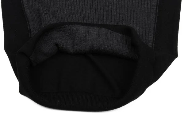 ジュンヤワタナベ コムデギャルソンJUNYA WATANABE COMME des GARCONS 切替ウールモックネックニットセーター 黒チャコールM位 K-159934_009