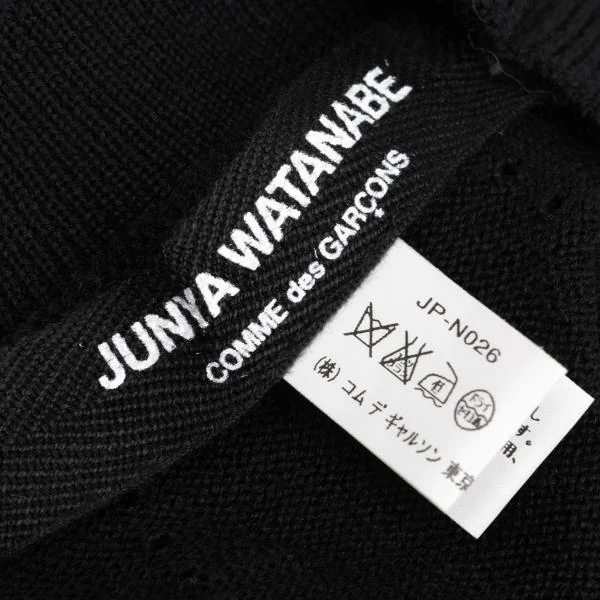 ジュンヤワタナベ コムデギャルソンJUNYA WATANABE COMME des GARCONS 切替ウールモックネックニットセーター 黒チャコールM位 K-159934_014