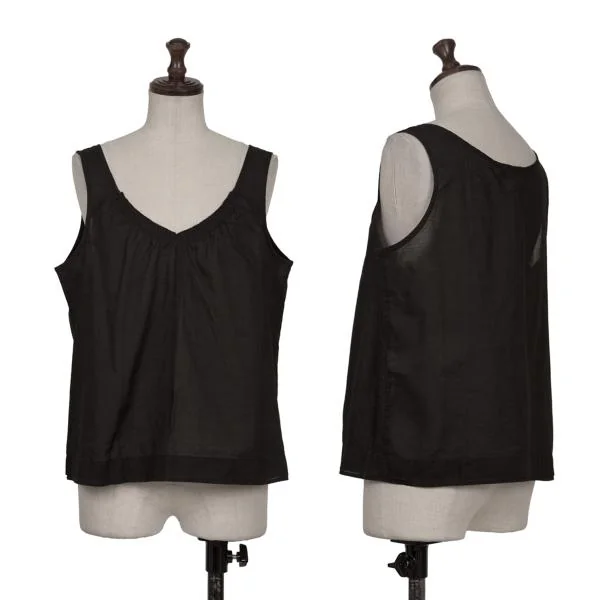 zucca Dyed Cotton Sleeveless Blouse Black M K-159936_001