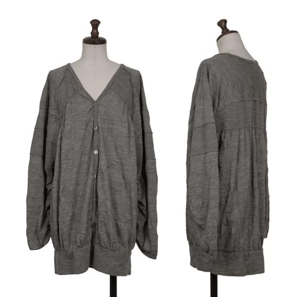 zucca Wrinkle Wool Knit Cardigan Grey M K-159938_001