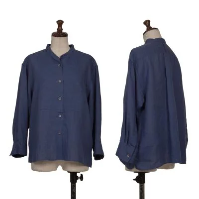 MARGARET HOWELL Linen Band Collar Shirt
