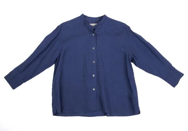 MARGARET HOWELL Linen Band Collar Shirt K-159939_002