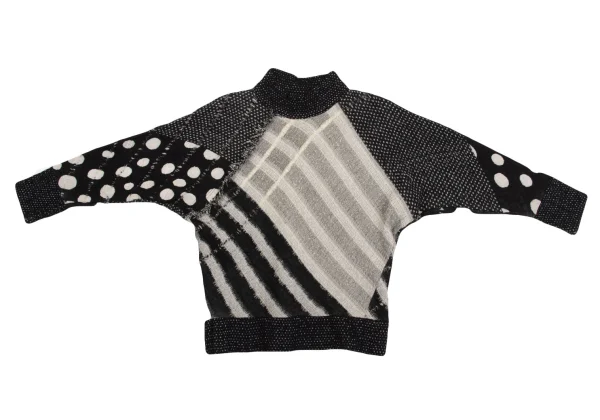  ISSEY MIYAKE Crazy Pattern High Neck Knit Sweater K-159941_002