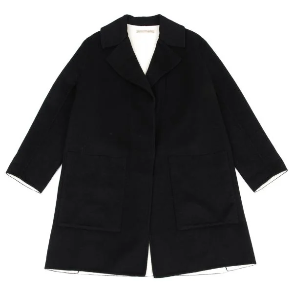 バレンシアガBALENCIAGA ウールリバー仕立てチェスターコート 濃紺34 K-159944_002