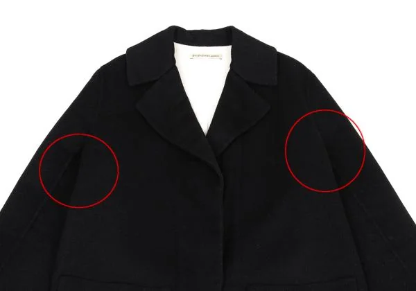 バレンシアガBALENCIAGA ウールリバー仕立てチェスターコート 濃紺34 K-159944_003