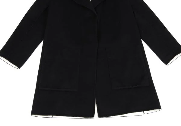 バレンシアガBALENCIAGA ウールリバー仕立てチェスターコート 濃紺34 K-159944_010