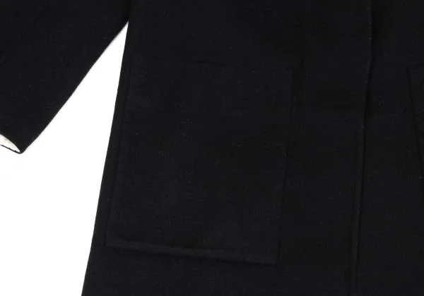 バレンシアガBALENCIAGA ウールリバー仕立てチェスターコート 濃紺34 K-159944_011