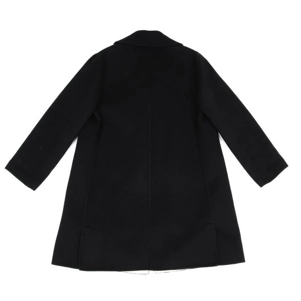 バレンシアガBALENCIAGA ウールリバー仕立てチェスターコート 濃紺34 K-159944_016
