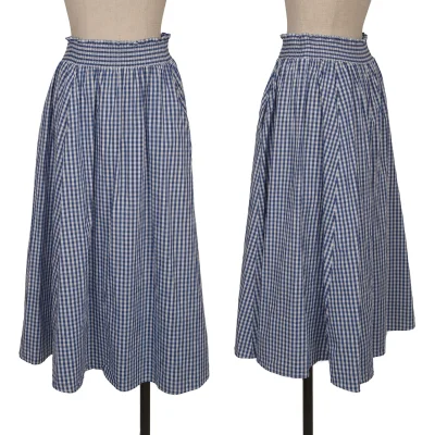 DRESSTERIOR Checked Waist  Shirred Skirt
