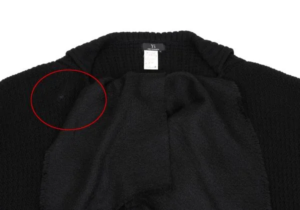 Y's Drape Rib Sleeves Wool Knit Cardigan K-159958_003