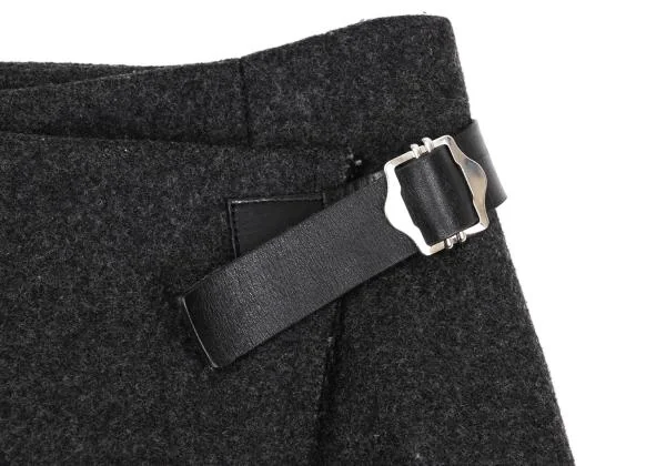 トリココムデギャルソンtricot COMME des GARCONS ウール混紡ポケットデザインラップスカート グレーM K-159959_004
