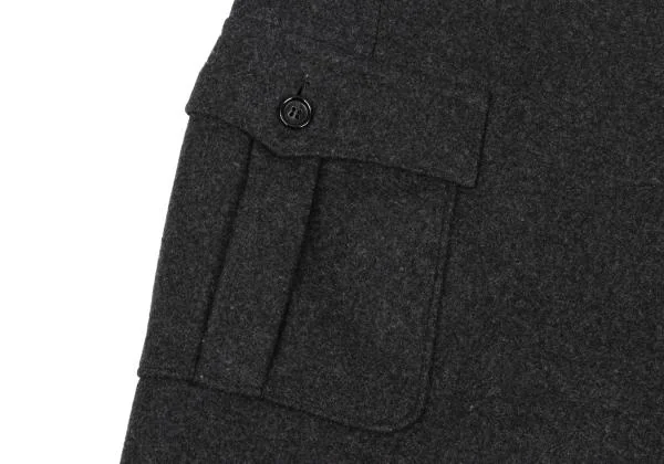 トリココムデギャルソンtricot COMME des GARCONS ウール混紡ポケットデザインラップスカート グレーM K-159959_005