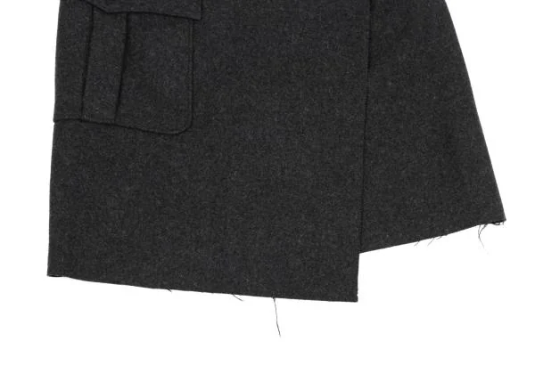 トリココムデギャルソンtricot COMME des GARCONS ウール混紡ポケットデザインラップスカート グレーM K-159959_006