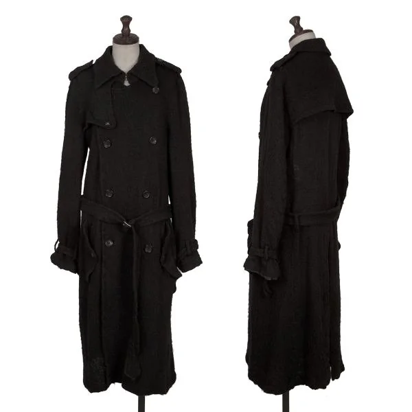 tricot COMME des GARCONS Fulling Wool Trench Coat Black M K-159960_001