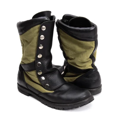 Y's Leather Switching Canvas Boots