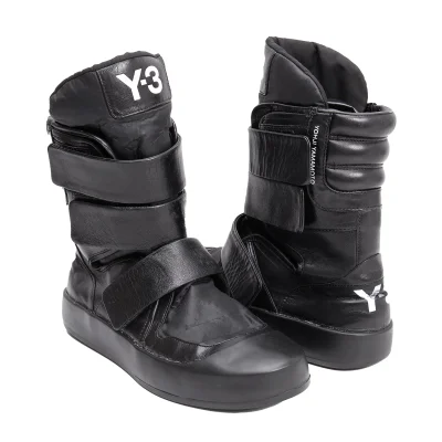 Y-3 Leather Velcro High Cut Sneakers