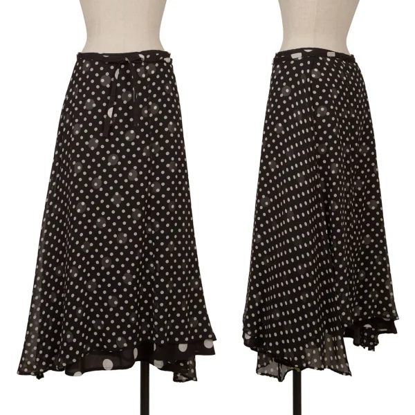 LIMI feu Silk Dot Wrap Skirt Black S K-159969_001