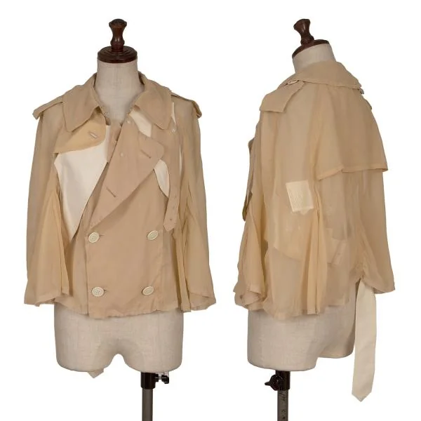 COMME des GARCONS See-through Sheeting Poncho Jacket Beige S K-159974_001