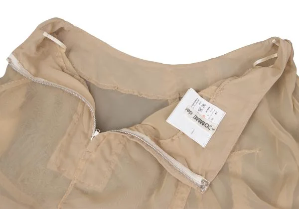 コムデギャルソンCOMME des GARCONS サイドギャザーアシンメトリーシースルースカート ベージュS K-159975_010