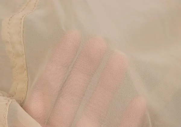 コムデギャルソンCOMME des GARCONS サイドギャザーアシンメトリーシースルースカート ベージュS K-159975_011