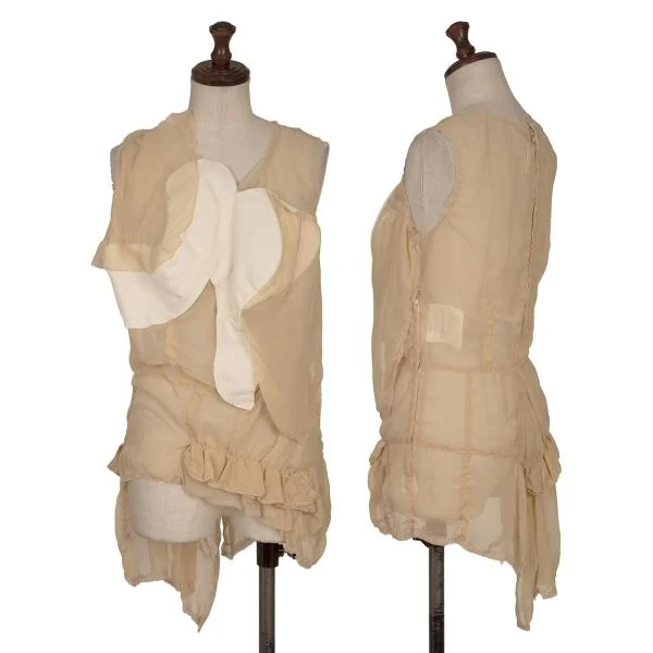 COMME des GARCONS See-through Sheeting Sleeveless Top Beige S K-159977_001