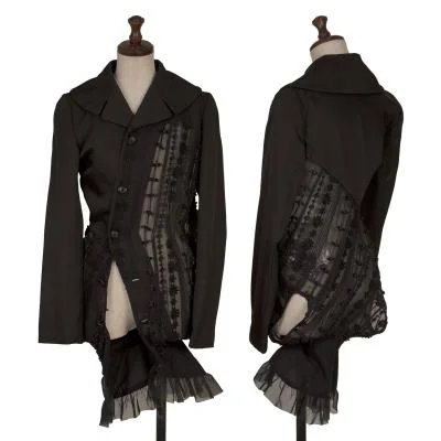 COMME des GARCONS Floral Ribbon Embellished See-through Jacket