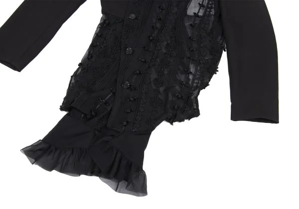 COMME des GARCONS Floral Ribbon Embellished See-through Jacket K-159982_009