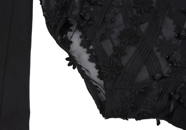 COMME des GARCONS Floral Ribbon Embellished See-through Jacket K-159982_015