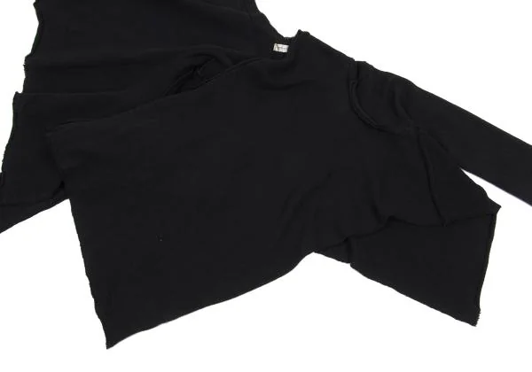 コムデギャルソンCOMME des GARCONS インサイドアウトアシンメトリーニットカーディガン 黒F K-159984_007