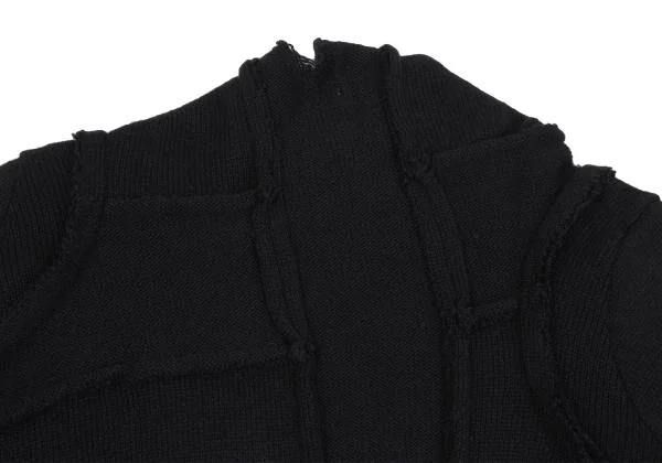 コムデギャルソンCOMME des GARCONS インサイドアウトアシンメトリーニットカーディガン 黒F K-159984_010