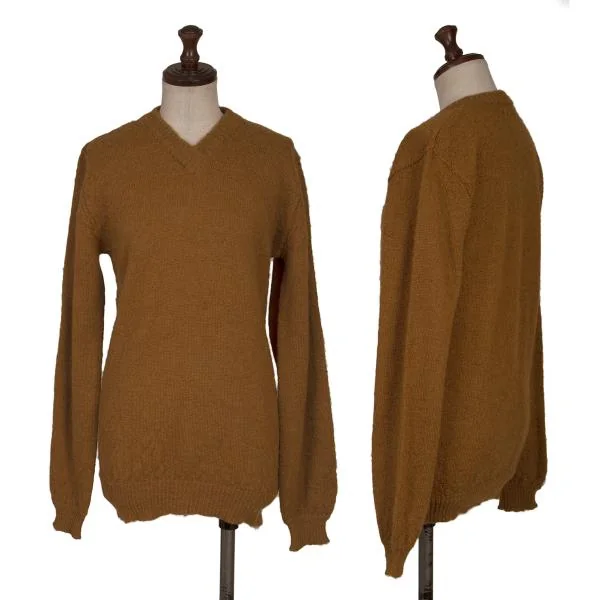 コムデギャルソンCOMME des GARCONS アルパカVネックニットセーター 茶M位 K-159986_001