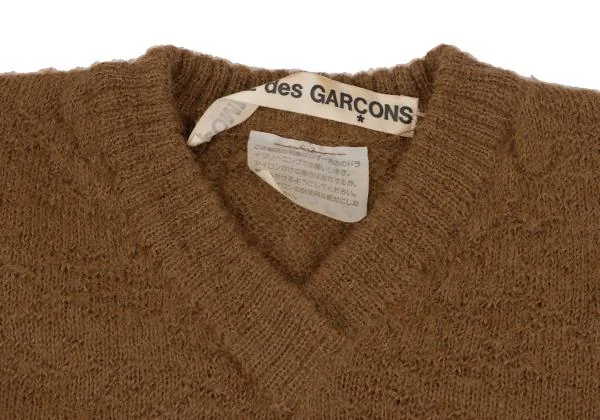 コムデギャルソンCOMME des GARCONS アルパカVネックニットセーター 茶M位 K-159986_006