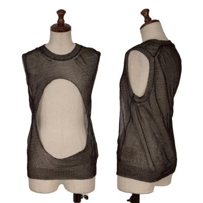 COMME des GARCONS Dyed Center Circle Cutting Sleeveless Mesh Top