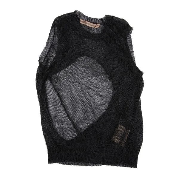 COMME des GARCONS Dyed Center Circle Cutting Sleeveless Mesh Top K-159987_002