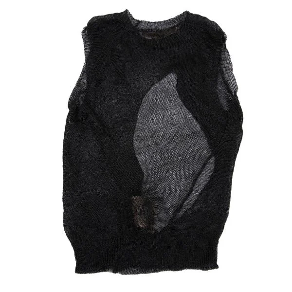 COMME des GARCONS Dyed Center Circle Cutting Sleeveless Mesh Top K-159987_010