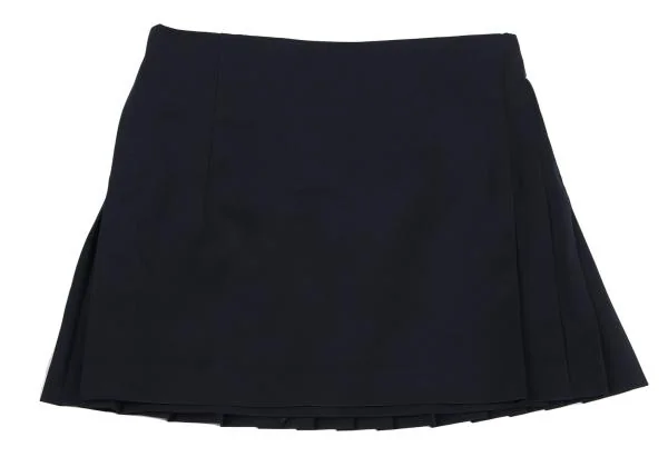 コムデギャルソンCOMME des GARCONS ポリベルテッドプリーツラップスカート 紺M K-159988_002