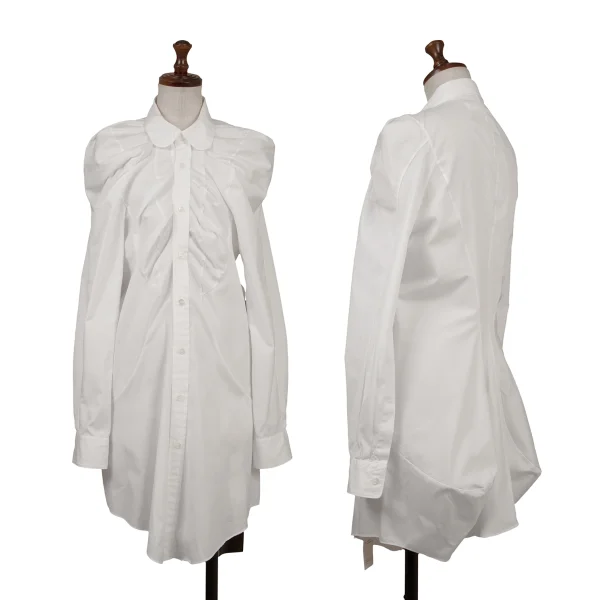 JUNYA WATANABE COMME des GARCONS Gather Design Shirt Dress White M K-159996_001