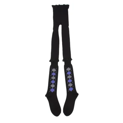 COMME des GARCONS Lace Switching Argyle Socks Leggings