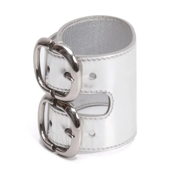 PRADA Double-belted Metallic Bracelet Silver M K-160008_001