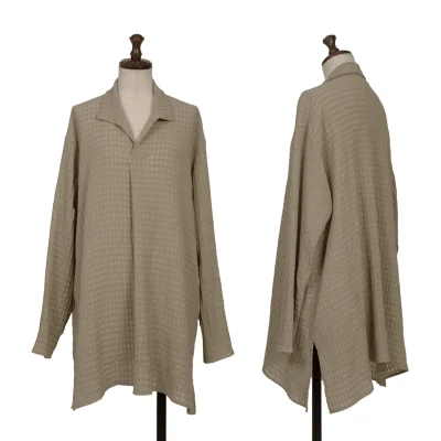 JURGEN LEHL Wool Silk Check Woven Skipper Blouse