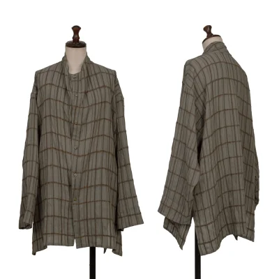 JURGEN LEHL Silk Wool Checked Sheer Shirt