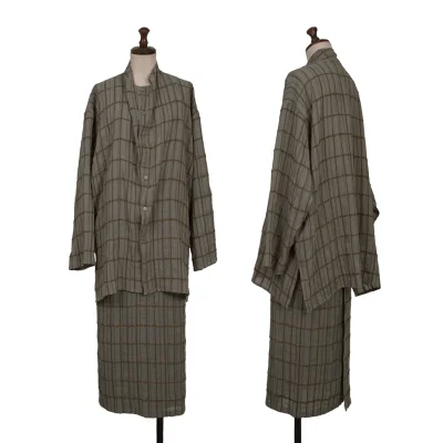JURGEN LEHL Silk Wool Checked Shirt & Skirt