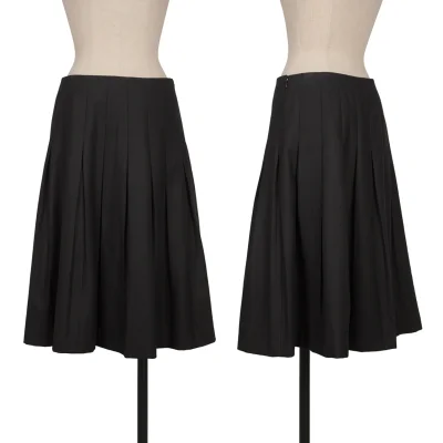 L'EQUIPE YOSHIE INABA Cashmere Blend Wool Stretch Pleats Skirt