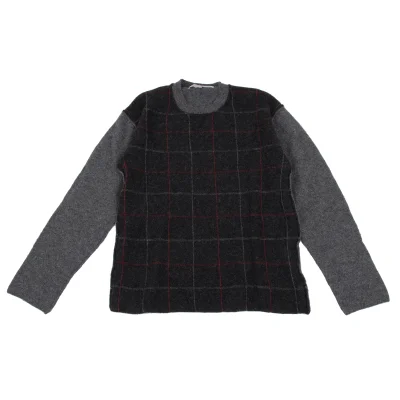 COMME des GARCONS HOMME Check Outseam Fulling Knit