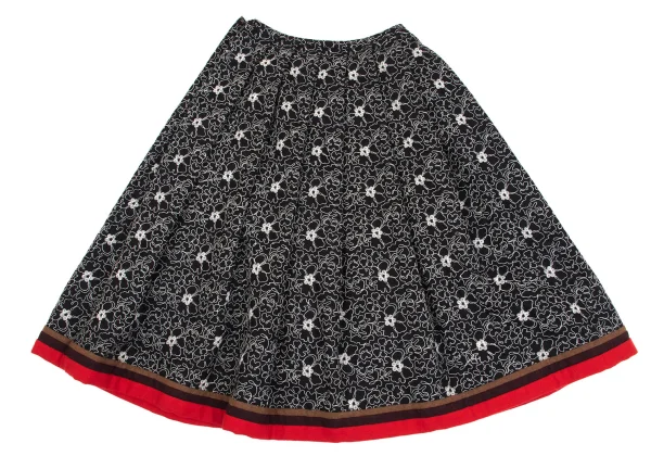 robe de chambre COMME des GARCONS Floral Embroidery Wool Flare Skirt K-160059_009