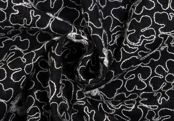 robe de chambre COMME des GARCONS Floral Embroidery Wool Flare Skirt K-160059_011