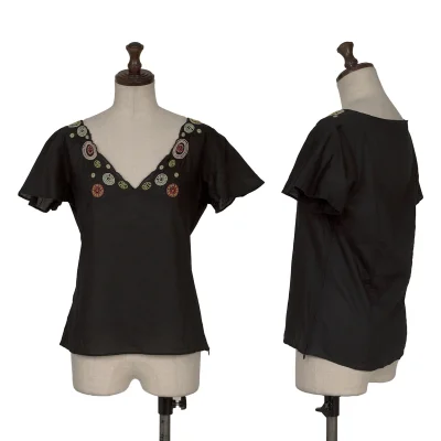 Jocomomola Embroidery Short Sleeve Top