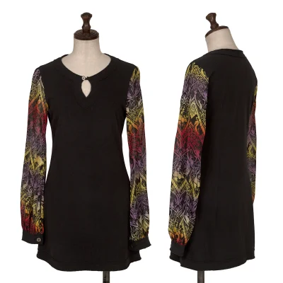 Hysterics Girl Printed Sheer Sleeve Top